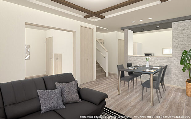 【1号棟　LDKイメージ】
※画像は設計図面を基に作成したイメージです。