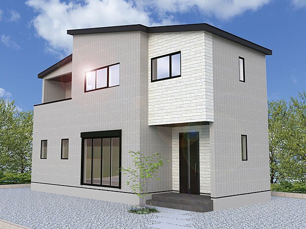 【1号棟外観完成予想図】※パースは設計図面を基にした完成予想図です。