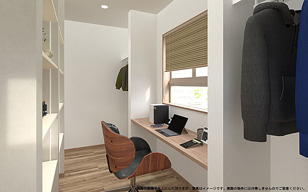 【2号棟　ワークスペース　イメージパース】
※画像は設計図面を基に作成したイメージです。