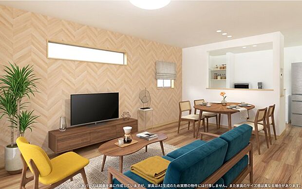 【LDK イメージパース】 ※画像は設計図面を基に作成したイメージです。