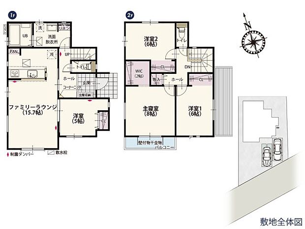 全居室二面採光で自然光が入りやすい明るい家。リビングはストレートタイプなのでお部屋がより広く開放的に感じられます隣接した洋室はワークスペースにしたりと様々な活用方法がありそうです♪