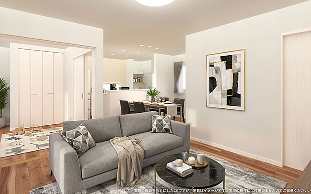 【【2号棟LDK イメージパース】】※画像は設計図面を基に作成したイメージです。