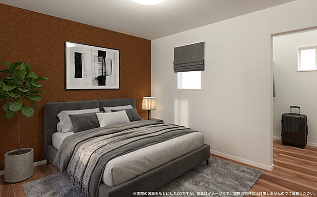 【【2号棟主寝室 イメージパース】】※画像は設計図面を基に作成したイメージです。