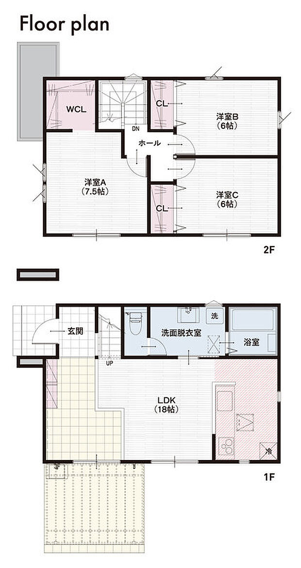 【【プラン例　26坪　二階建て】】商品名：『SODATEL - アウトドアを楽しむ家 -』
本体価格：1365.8万円(税込)
※パッケージオプション250万円含む諸費用が別途掛かります。