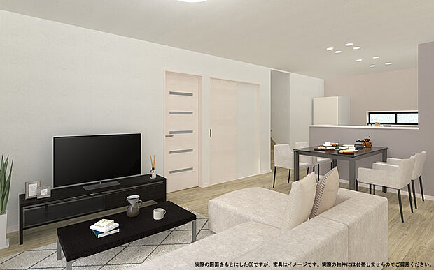 【【2号棟 LDKイメージパース】】※画像は設計図面を基に作成したイメージです。