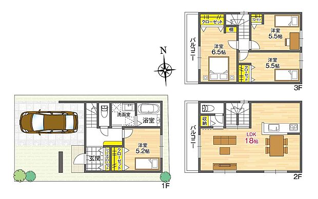 【【参考プラン/2号地】】外からの視線が気になりにくい2階LDKは約18.0帖。玄関にはSIC、各洋室にはクローゼットを備えた収納豊富な「4LDK」。建物面積100.21m2、建物価格2080万円。