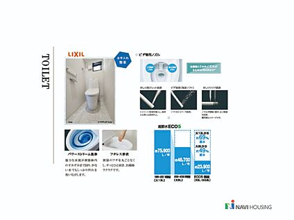 節水タイプのトイレ。