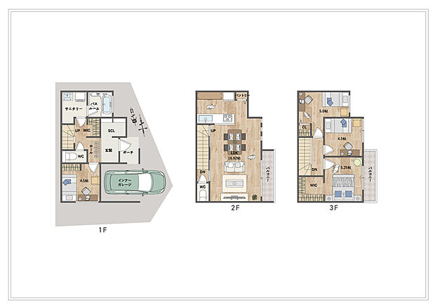【4LDK】プライバシーを守りやすい2階LDKを採用。洋室4部屋を用意しており、ご家族に個室を振り分けることができます。パントリーやWIC、SICなど、収納豊富なため、室内の整理整頓が可能です。