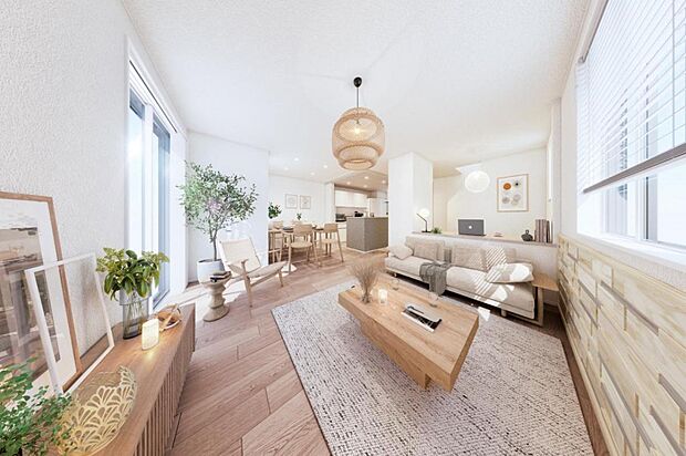 段差を活かして立体的な奥行きを演出。どこにいてもコミュニケーションが自然と生まれ、自分の時間も趣味の時間も楽しめる空間を創出しました。