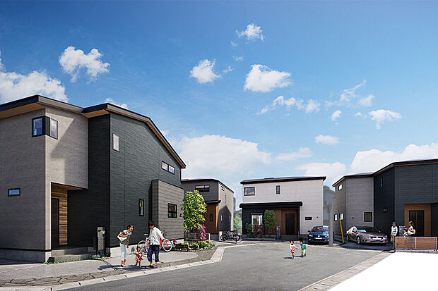 【緑と空に寄り添う、やすらぎの住まい】
緑と空に寄り添う心地よい住環境に位置する本邸宅。駅徒歩15分、公園そばの穏やかな街並みに、2つのスタイルと多彩なプランが家族らしい暮らしを描き出します。