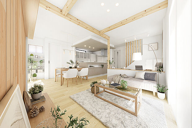 【自分時間を過ごせるステージリビング】
魅力的な3スタイルの室内プランをご用意しました。段差を設けた半個室感覚がリビングとはちがった憩いを演出するステージリビング。※号棟により採用状況が異なります。