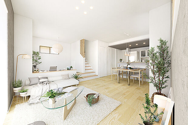 【木の温もりと個性が際立つインナープラン】
LDKには天然木や木の質感を感じられる素材を採用。その先に、暮らし方に合わせて選べる+α空間「ステージリビング」と「テキスタイルルーム」の2スタイルをご用意。