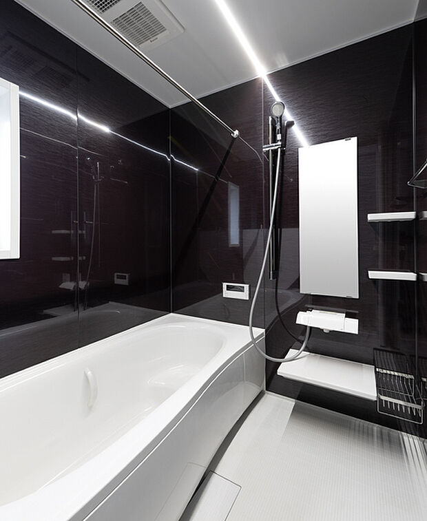 【【浴室/パナソニック「オフローラ」】】すっきりと洗練されたデザインで「心地よい瞬間」をつくる美しく機能的なバスルーム。浴槽、フロア、水栓など、お手入れしやすくキレイが続く工夫が満載です。衝撃に強く、表面硬度が高い(鉛筆硬度8H)ので、傷が