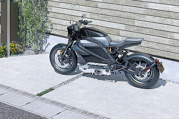 【【サイクルスペース】】通勤通学はもちろんご近所へのお買い物などにも活躍する自転車の駐輪スペースを設置しました。駐輪場所を定めることで、住まいの外構周りをすっきりと保つことができます。