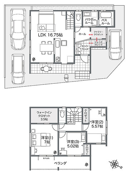 1号地 間取り図