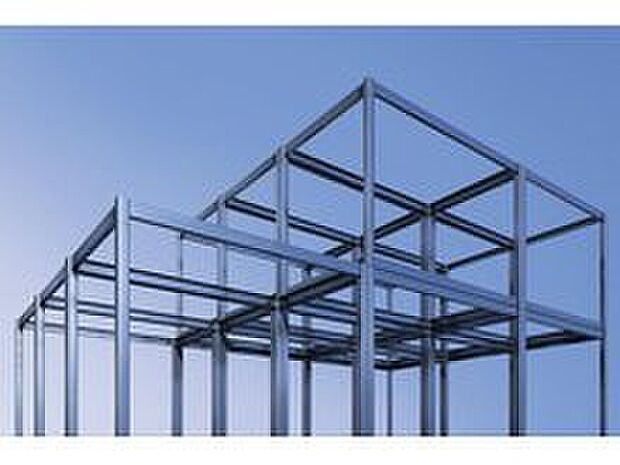 【強靭な構造体】高層ビルにも採用されている「鉄骨ラーメン構造」。トヨタホームでは、単体でも強い鉄の柱と梁を、さらに強固に接合した構造体「パワースケルトン」を採用。耐久性と耐震性が高く、長く安心して住み続けられます。
（参考イメージ）