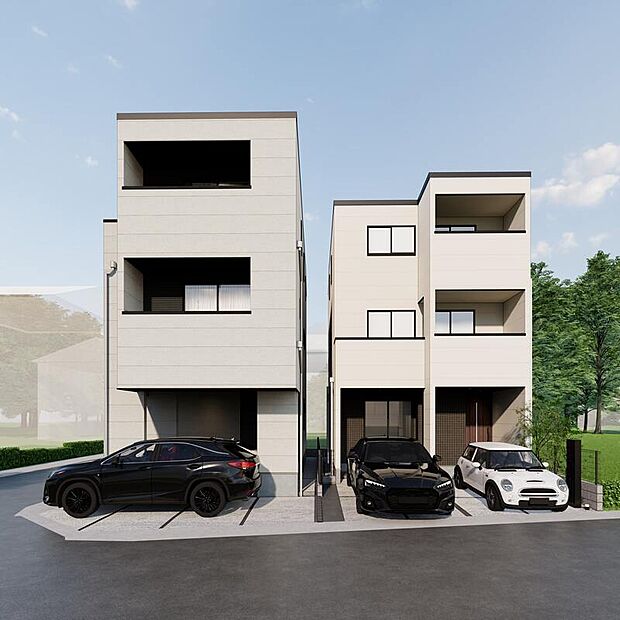 プラセシオンガーデン瑞穂桜山V 外観
シンプルでミニマムなデザインが特徴。モノトーンのカラーや直線的なデザインが洗練されたい印象を与えます。(完成イメージ図)