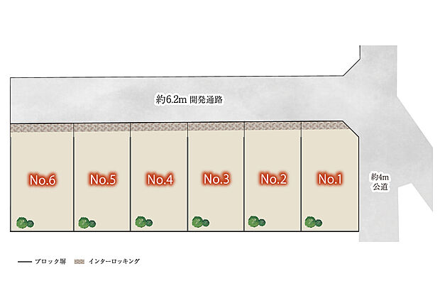 全区画115m2超、プランニングのしやすい整形地です