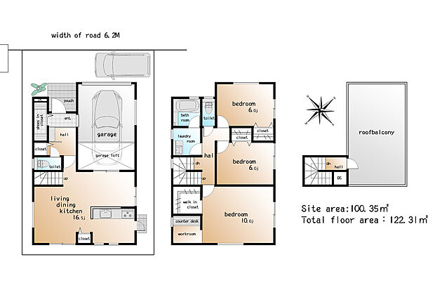 3LDK+SIC+WIC/ビルトインガレージ・スカイバルコニー!