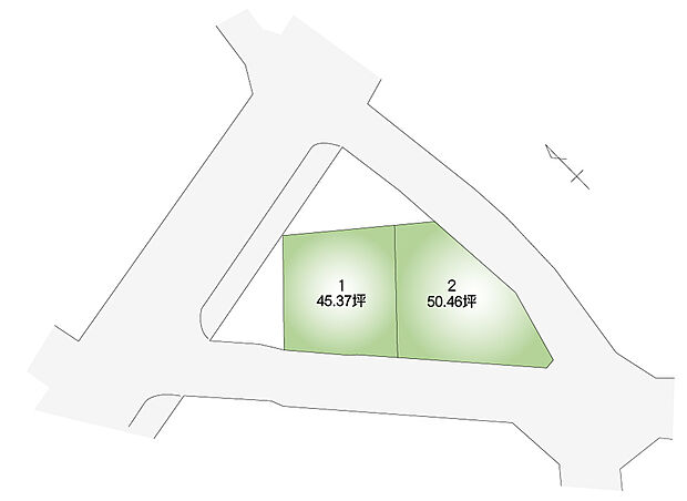 【15米田町島】区画図。ご相談やご案内はお気軽にご予約ください。TEL:0120-31-8848