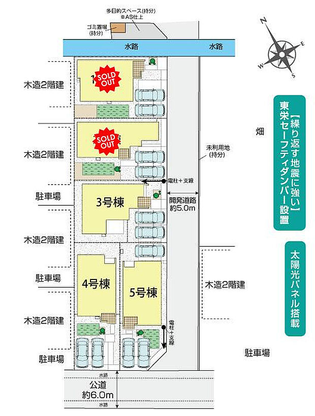 北葛飾郡松伏町松伏4期5棟 区画図