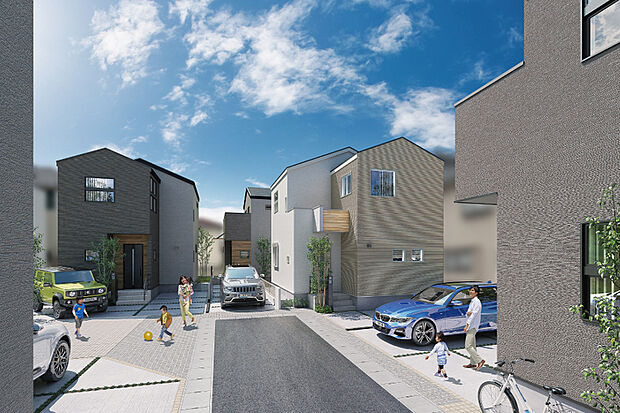 モダンなフォルムが映える、街区内に広がりが生まれる街