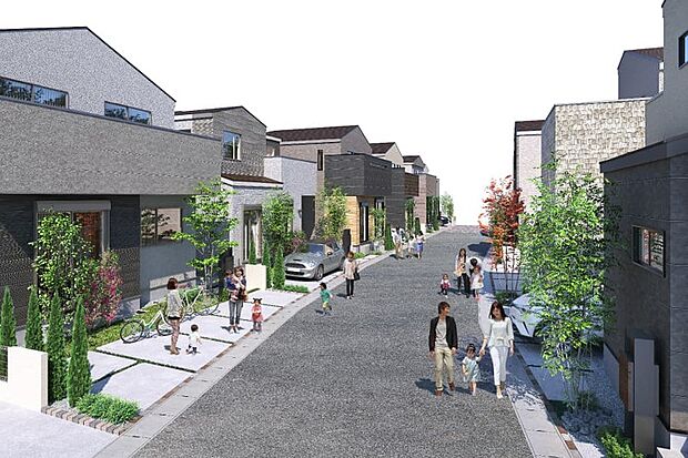 幅員6mの回遊できる安心のメインストリート。