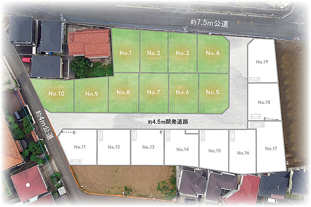【　区画図　】　10区画／土地37坪以上の大型開発分譲地