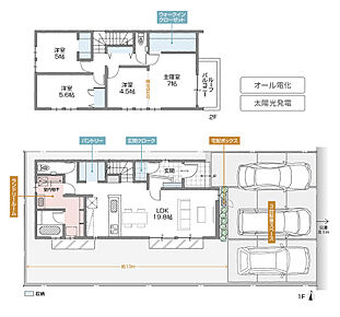 4LDK＋WIC＋ランドリールーム＋玄関クローク 