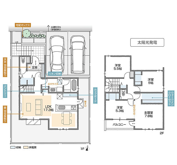 【4LDK】収納充実の4LDKプラン。