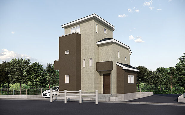 完成予想図：外観（1号棟）