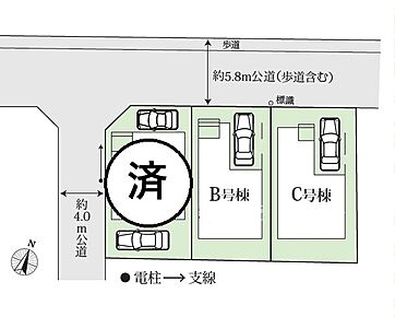 全棟綺麗な区画です。はやくも残り2区画となりました。 