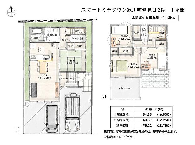 (2期1号棟)、価格4280万円、4LDK、土地面積115.09m2、建物面積95.22m2