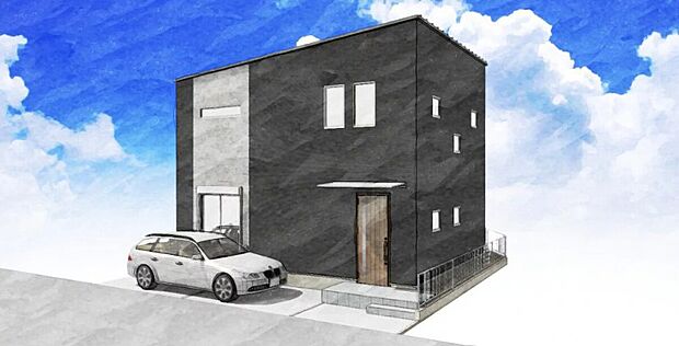 【参考プラン(No.4)】
スッキリとしたシルエットが映える外観のお家。庇付きの玄関は荒天時の開閉も慌てることなく済みます。駐車スペース1台完備で通勤や休日の外出も便利になります。