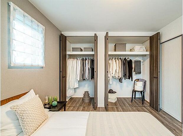 【豊富な収納スペース】シューズインクローゼットやウォークインクローゼット、ダブルクローゼットなど、それぞれの建物に合わせて豊富な収納スペースをご用意しています。
(画像はイメージです)