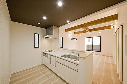 (当社施工例)(ワイドカウンターキッチン)