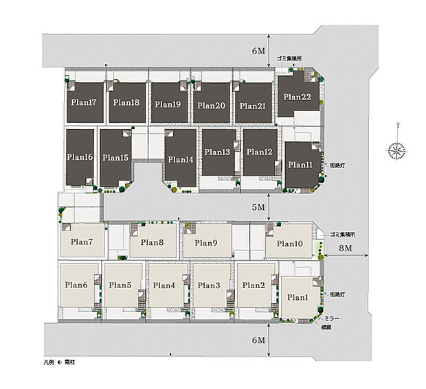 【コミュニケーションの場となる街区内道路のある街】
街区内道路は車の通り抜けがなく、住民以外の車の侵入も少ないため、安心安全です。心地良いコミュニティを育み、人と人とのつながりを紡ぎ出します。