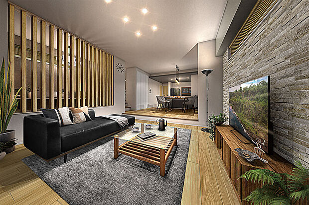 【理想の暮らしを叶える邸別設計】
段差ダイニングとDENが生む繋がりと個性の空間や、スキップDENとデザイン階段が心地よいリビングを設計しました。