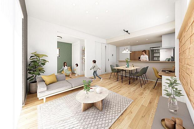 【家族の成長に応じた可変性のある空間】
間仕切り壁を設けることで、プライベートルームを4部屋にできる2階4部屋対応。子どもの成長や家族構成の変化など家族の将来を考えたフレキシブルな設計です。