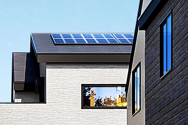 【【太陽光発電システム】】東京ガスと共同で太陽光発電を月額サービス料でご提供するイグニチャーソーラーを全棟採用。お得に太陽光発電システムを利用できます。