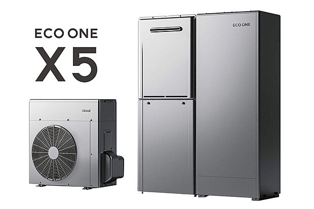 【【ハイブリッド給湯器「エコワン」】】エコワンは、電気「ヒートポンプ」とガス「エコジョーズ」の2つを効率よく組み合わせて運転するため、給湯光熱費を大幅に抑え、CO2排出削減にも貢献。エコで快適な暮らしを実現します。※70リットルタイプ