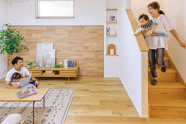 【【リビングイン階段】】階段の位置を工夫し、必ずリビングを通るプランニング。何気ない挨拶から自然なコミュニケーションが育まれます。※画像はイメージです。※号棟により採用状況が異なります。