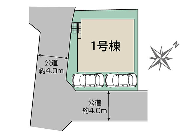 駐車場2台可能◎角地で駐車が苦手な方も安心！