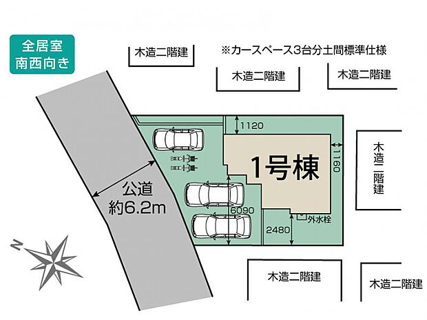 桶川市加納2期1棟 区画図