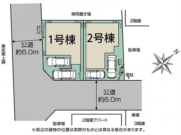 坂戸市関間4丁目2棟 区画図