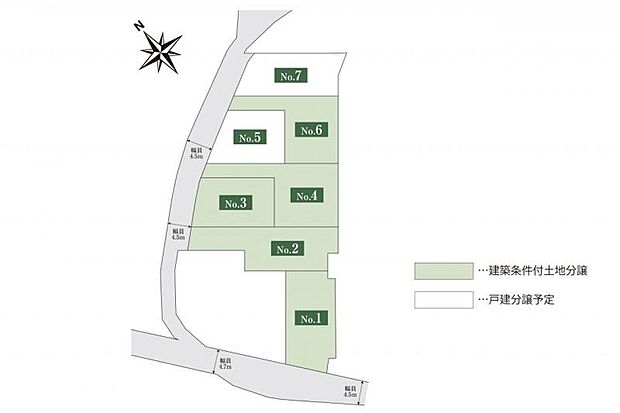 130平米以上の全7区画で、高台を利用した眺望も魅力。まちなみガイドラインで整った景観を維持できます。