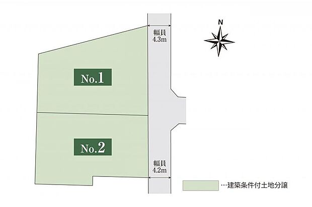 ゆとりの敷地 約80坪・87坪の開放感あふれる［全2区画］