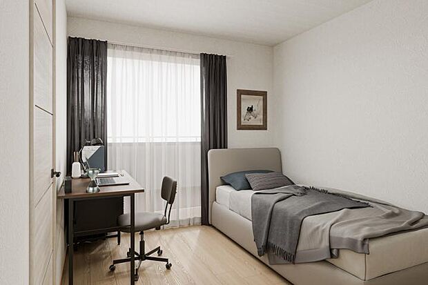 【No.1_洋室1　】5.3帖の洋室はバルコニーに面した日当たりの良い部屋です。※画像はすべてCG加工です。