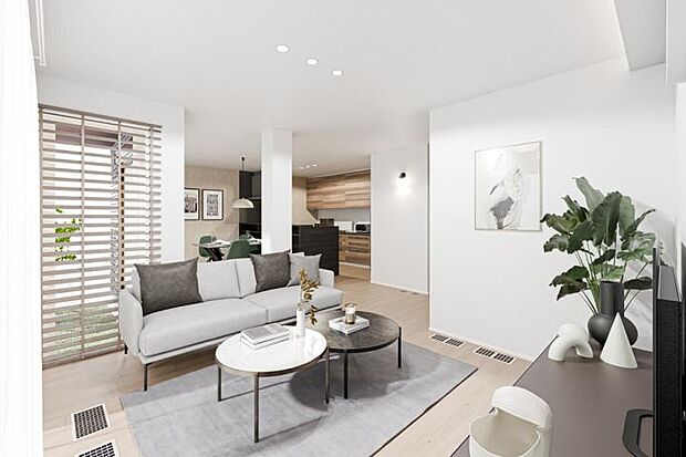 【3ＬＤＫ】No.1_LDK1　20.4帖のゆとりあるLDK.※画像はすべてCG加工です。