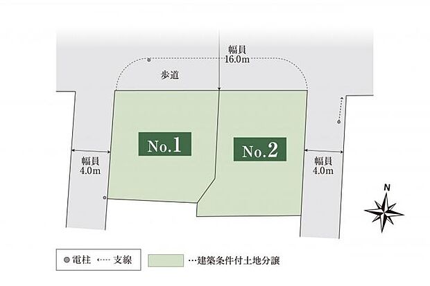 全2区画とも約36坪の敷地面積を確保しており、多彩なプランニングに対応可能です。